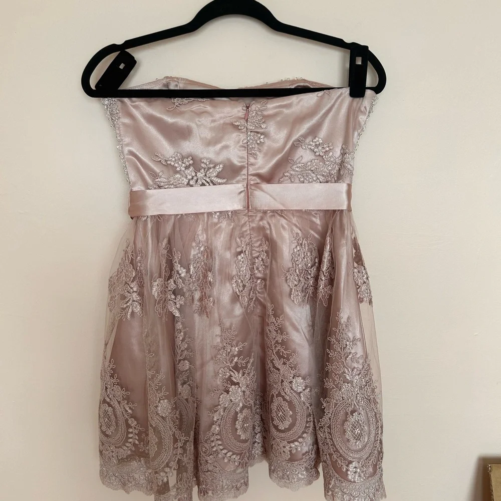 Party Dress Blondie Nites Strapless Blush Lace Size 9 - Picture 5 of 6